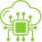 Cloud technology and cloud computing icon